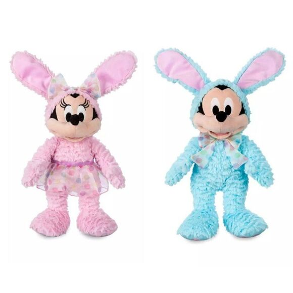 Disney Parks Mickey & Minnie Mouse Bunny 2022 Stuffed Animal Plush 19"…